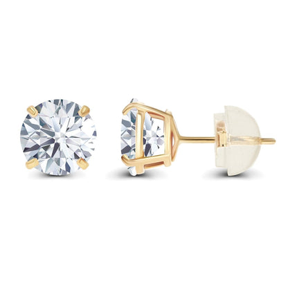 1.00 CTW AGI Certified Lab-Grown Diamond Stud Earrings in 14K Gold – E Color VS Clarity
