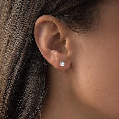 1.00 CTW AGI Certified Lab-Grown Diamond Stud Earrings in 14K Gold – E Color VS Clarity