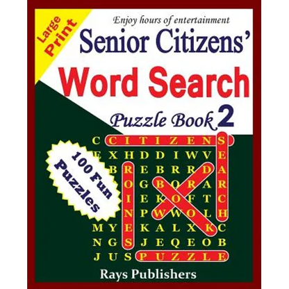 Senior Citizens' word search puzzle book 2 - Paperback