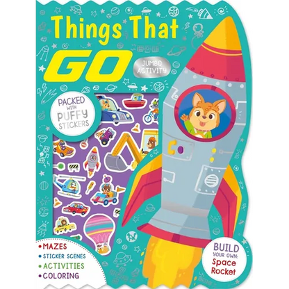 Things That Go Jumbo Activity Book: Packed with Puffy Stickers, Activities, Coloring, and More! - Paperback