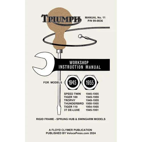 TRIUMPH 1945-1955 PRE-UNIT 650cc, 500cc & 350cc TWINS - FACTORY MANUAL No.11 - Paperback