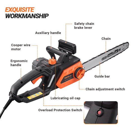 Tracklife 15 Amp Electric Corded Chainsaw