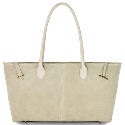 Italian Genuine Suede & Full-Grain Leather Tote Bag | Bologna