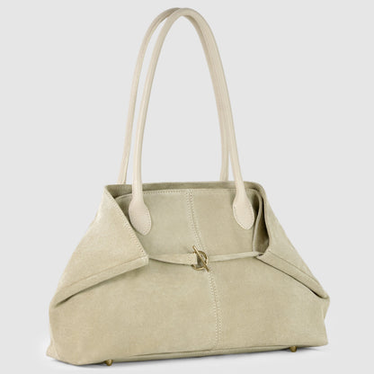 Italian Genuine Suede & Full-Grain Leather Tote Bag | Bologna