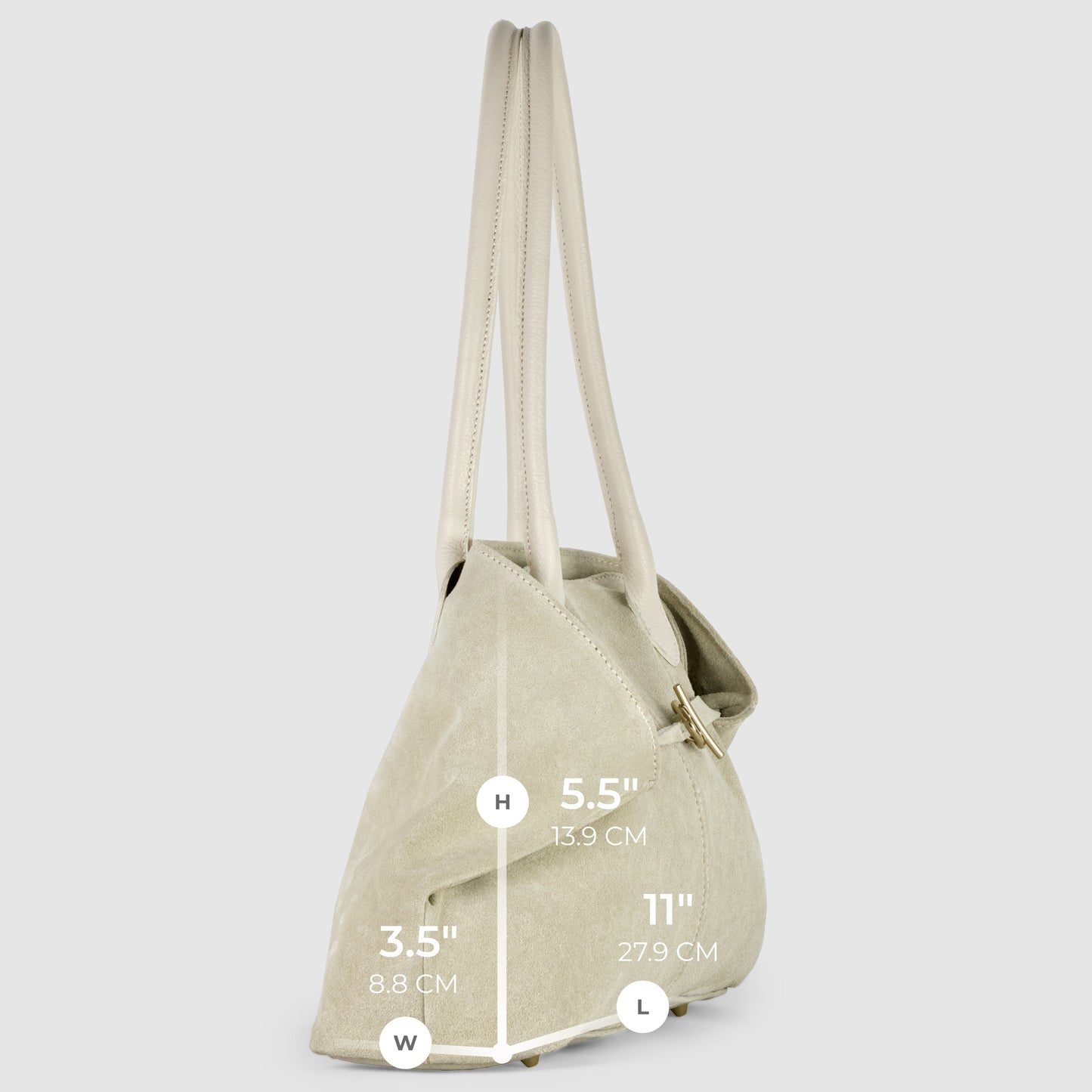 Italian Genuine Suede & Full-Grain Leather Tote Bag | Bologna