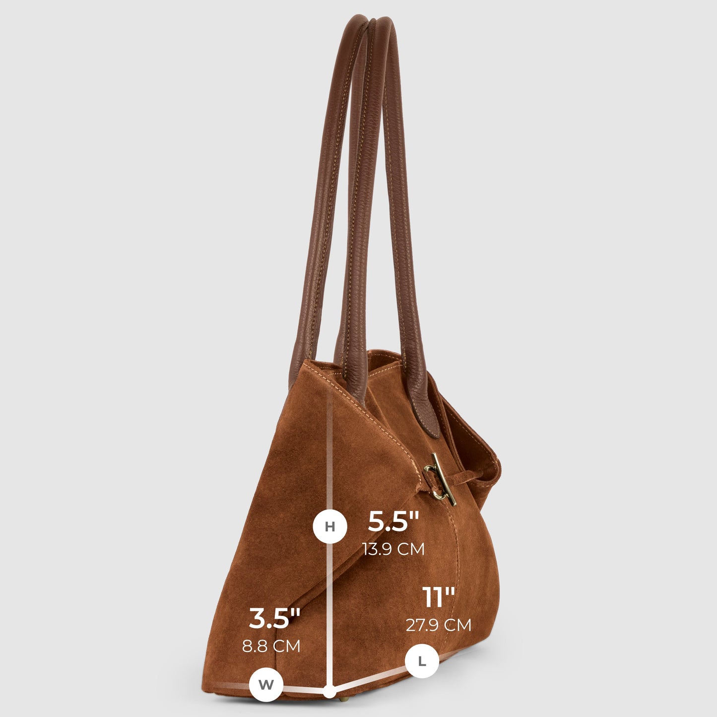 Italian Genuine Suede & Full-Grain Leather Tote Bag | Bologna
