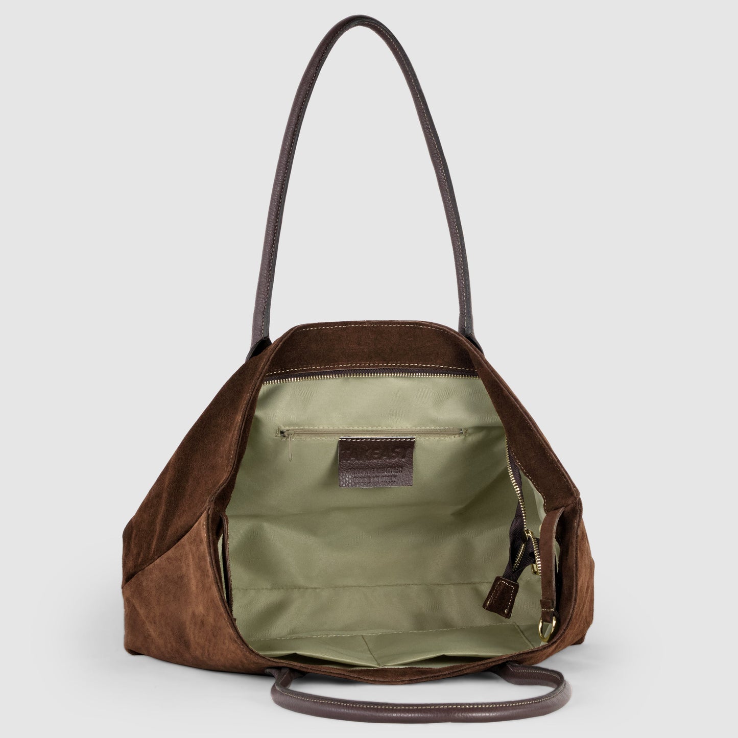 Italian Genuine Suede & Full-Grain Leather Tote Bag | Bologna