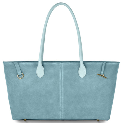 Italian Genuine Suede & Full-Grain Leather Tote Bag | Bologna