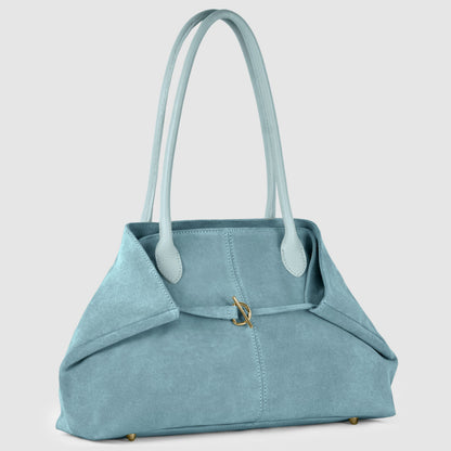 Italian Genuine Suede & Full-Grain Leather Tote Bag | Bologna