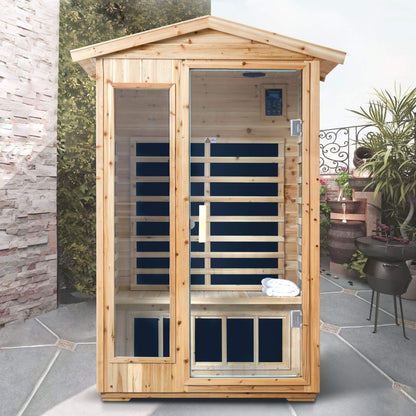 Thermora Vexa 2-Person Outdoor Infrared Sauna With Bluetooth Audio And LED Lighting (SAK28694)