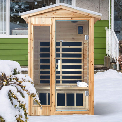 Thermora Vexa 2-Person Outdoor Infrared Sauna With Bluetooth Audio And LED Lighting (SAK28694)