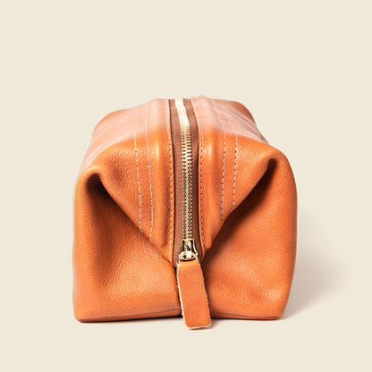 Leather Toiletry Bag - Natural