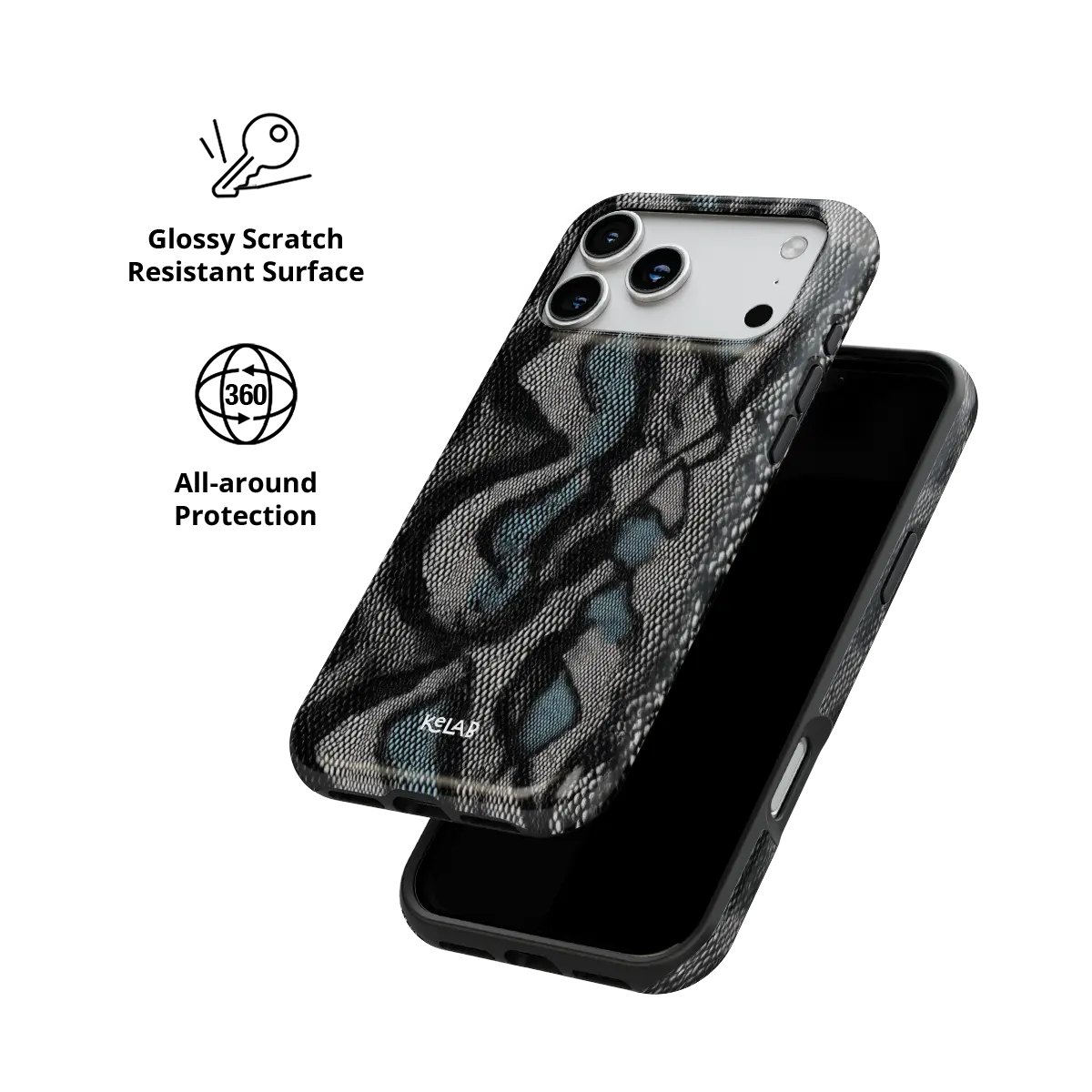 Viper Mesh | Teal Snake Print iPhone Case