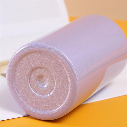 Sublimation 12oz Blank White, Pink, Blue, Purple, Silver Glitter Holographic Sippy Cup Stainless Drinking Tumbler