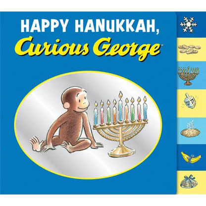 Happy Hanukkah, Curious George Tabbed: A Hanukkah Holiday Book for Kids - Board Book