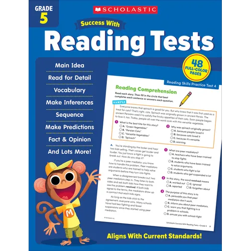 Scholastic Success with Reading Tests Grade 5 Workbook - Paperback