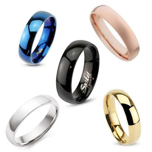 Unisex 316L Stainless Steel Ring - Assorted Colors and Sizes
