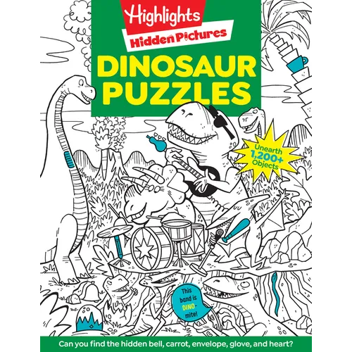 Dinosaur Puzzles: Roaring Fun Hidden Pictures Puzzles with T-Rex, Fossils and More for Kids Ages 6-12, Over 1,900 Hidden Objects for the Ultimate Dino - Paperback