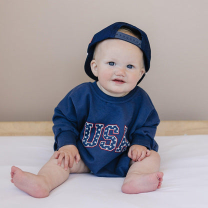 USA Sweatshirt Romper