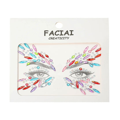 Vibrant Festival Eye Gem Face Stickers