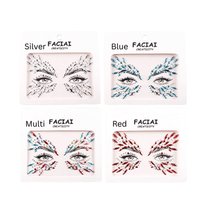 Vibrant Festival Eye Gem Face Stickers