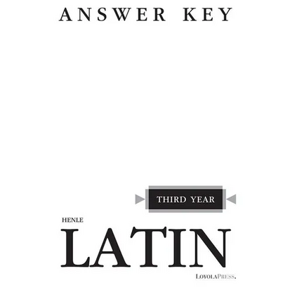 Henle Latin Third Year Answer Key - Paperback