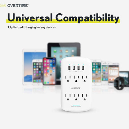 Wall Plate Power USB Outlet  6 Outlet & 4 USB Port