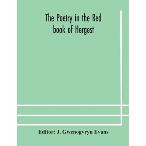The Poetry In The Red Book Of Hergest - Paperback