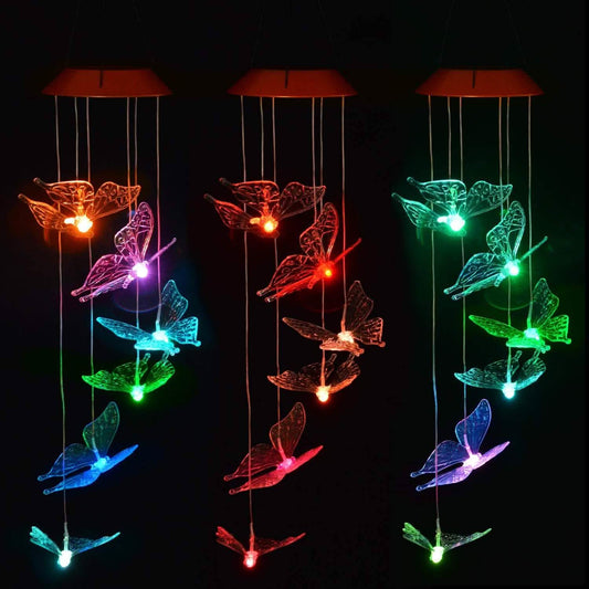 Windlights Solar Powered LED Butterfly Wind Chimes