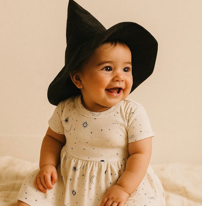 short sleeve twirl dress | celestial