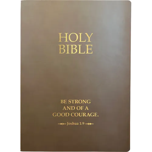 KJV Holy Bible, Be Strong and Courageous Life Verse Edition, Large Print, Coffee Ultrasoft: (Red Letter, Brown, 1611 Version) - Imitation Leather