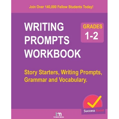 Writing Prompts Workbook - Grades 1-2: Story Starters, Writing Prompts, Grammar and Vocabulary. - Paperback