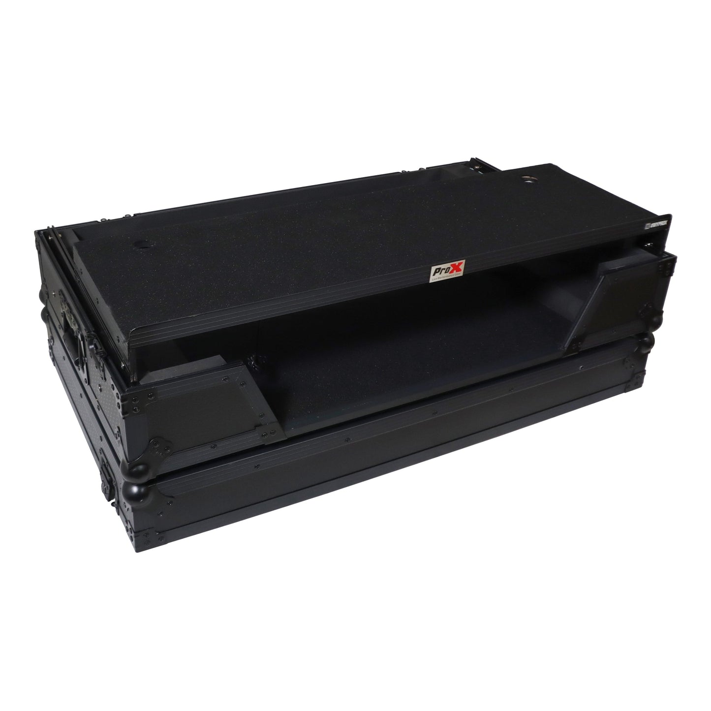 ProX XS-XDJAZWLTBLLED - ATA Flight Case For Pioneer XDJ-AZ DJ Controller with Laptop Shelf 1U Rack Space, Wheels, and LED - Black
