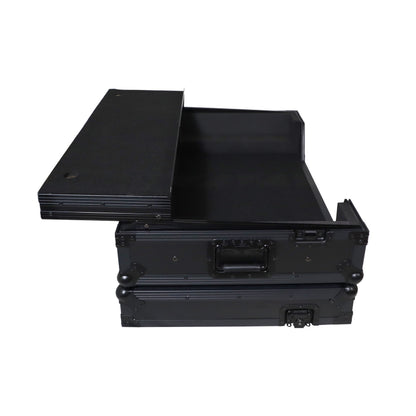 ProX XS-XDJAZWLTBLLED - ATA Flight Case For Pioneer XDJ-AZ DJ Controller with Laptop Shelf 1U Rack Space, Wheels, and LED - Black