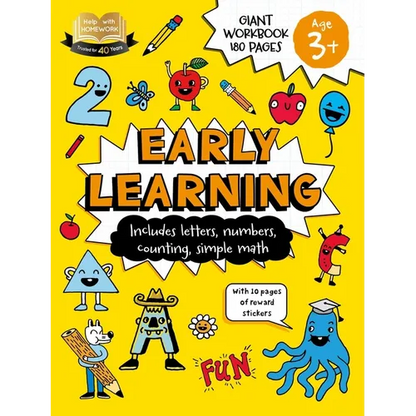 Help with Homework: 3+ Early Learning: Includes Letters, Numbers, Counting, Simple Math, and 10 Pages of Reward Stickers - Paperback