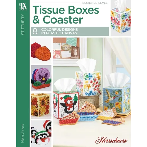 Tissue Boxes & Coasters: 8 Colorful Designs in Plastic Canvas - Paperback