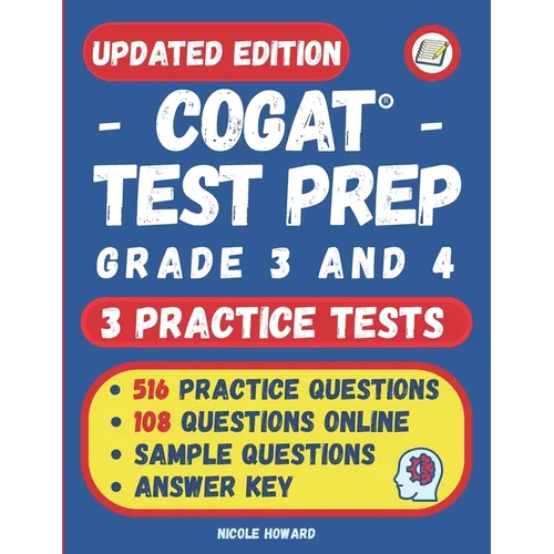 Cogat(r) Test Prep Grade 3 and 4: 2 Manuscripts, CogAT(R) Practice Book Grade 3, CogAT(R) Test Prep Grade 4, Level 9 and 10, Form 7, 516 Practice Ques - Paperback