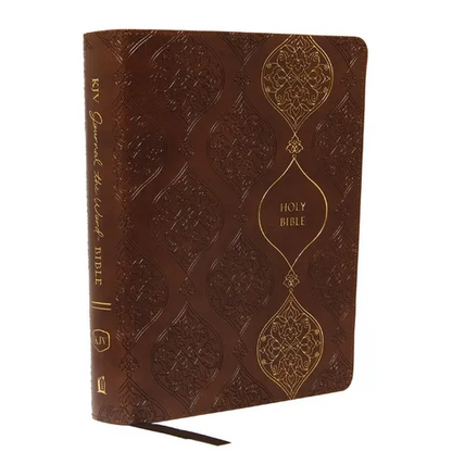 KJV, Journal the Word Bible, Imitation Leather, Brown, Red Letter Edition, Comfort Print: Reflect, Journal, or Create Art Next to Your Favorite Verses - Imitation Leather