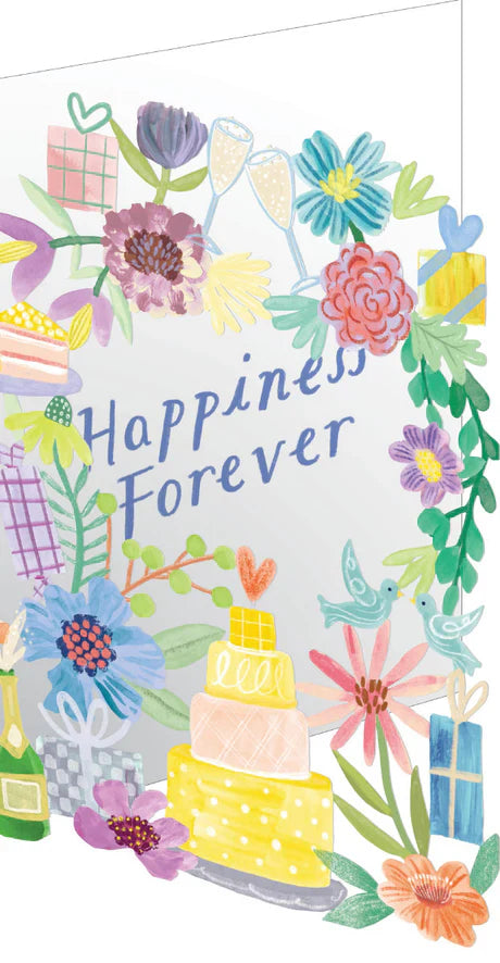 Yellow Tiered Wedding Cake lasercut Card