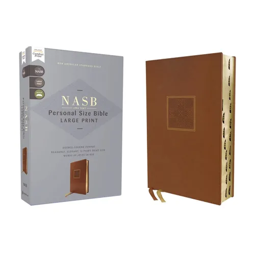Nasb, Personal Size Bible, Large Print, Leathersoft, Brown, Red Letter, 1995 Text, Thumb Indexed, Comfort Print - Imitation Leather