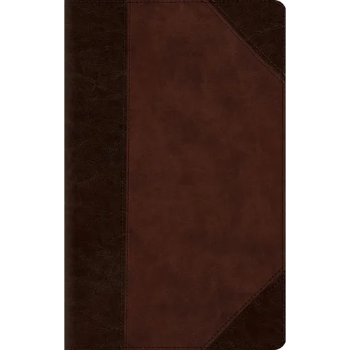 ESV Large Print Compact Bible, Red Letter (Trutone, Brown/Walnut, Portfolio Design) - Imitation Leather